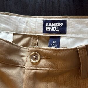 Land’s End men dress pants in tan. 28 waist.